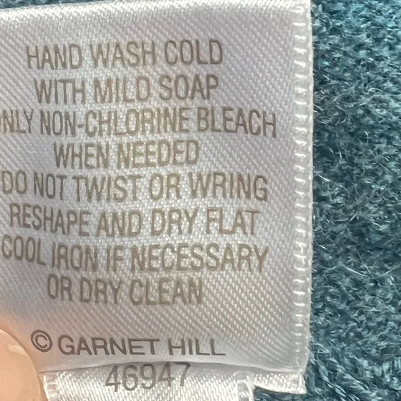 Garnet Hill Sweater Blue Wool Cashmere Oversized Turtleneck Pockets Casual MD - Picture 10 of 12